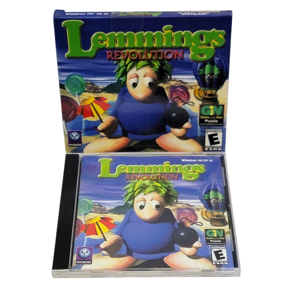VTG Lemmings Revolution PC Game 2001 CD-ROM Rated E Puzzle Strategy Psygnosis‎